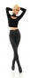 Preview: High Waist Kunstleder Hose in Velours-Look - schwarz