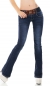 Preview: Modische Bootcut-Jeans mit Stretch-Gürtel in dark blue