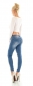 Preview: Sexy Stretch Jeans mit Spitzen und Used Effekten - blue washed