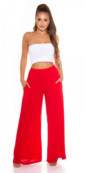 Wide Leg Sommer Chiffon Hose