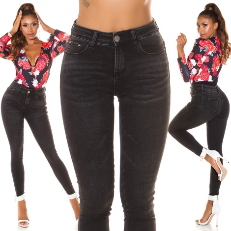 Sexy Push Up Skinny Jeans - schwarz