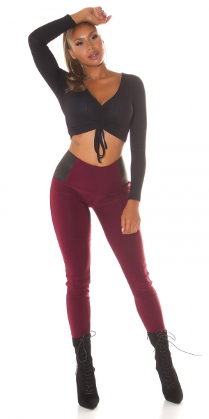 Moderne Leggings mit Stretch-Einsatz - bordeaux