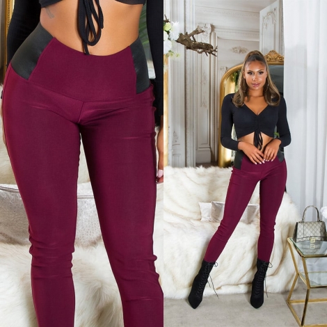 Moderne Leggings mit Stretch-Einsatz - bordeaux