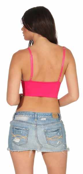 Exklusives Corsagen-Top mit Spitzen-Verzierung - pink