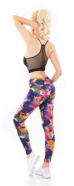 Moderne Fitness-Leggings im High Waist Look  - pink