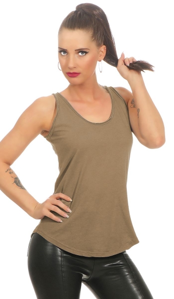 Lässiges Oversize Top im Vintage-Look - khaki