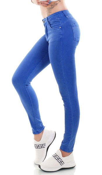 Modische Push Up Röhrenjeans in royalblau