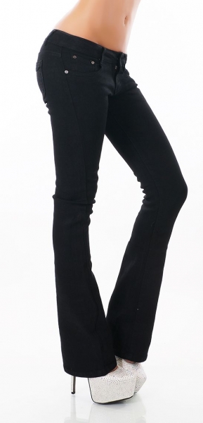 Stretch-Jeans im Bootcut-Style schwarz