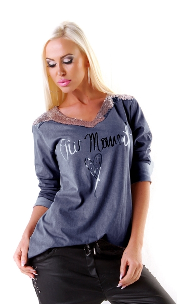 Oversize Glamour Baumwoll Pulli