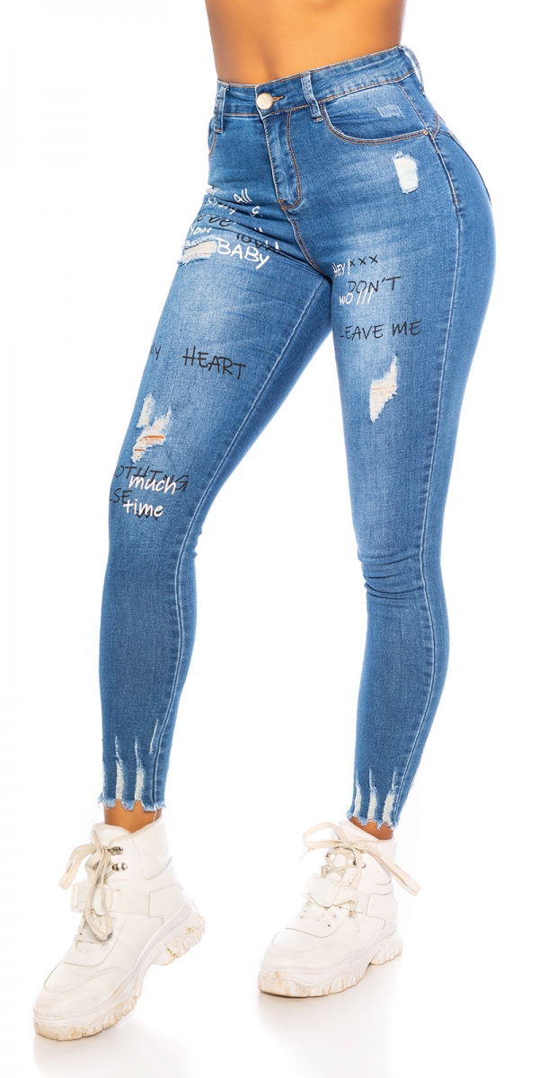 Used Jeans mit Prints