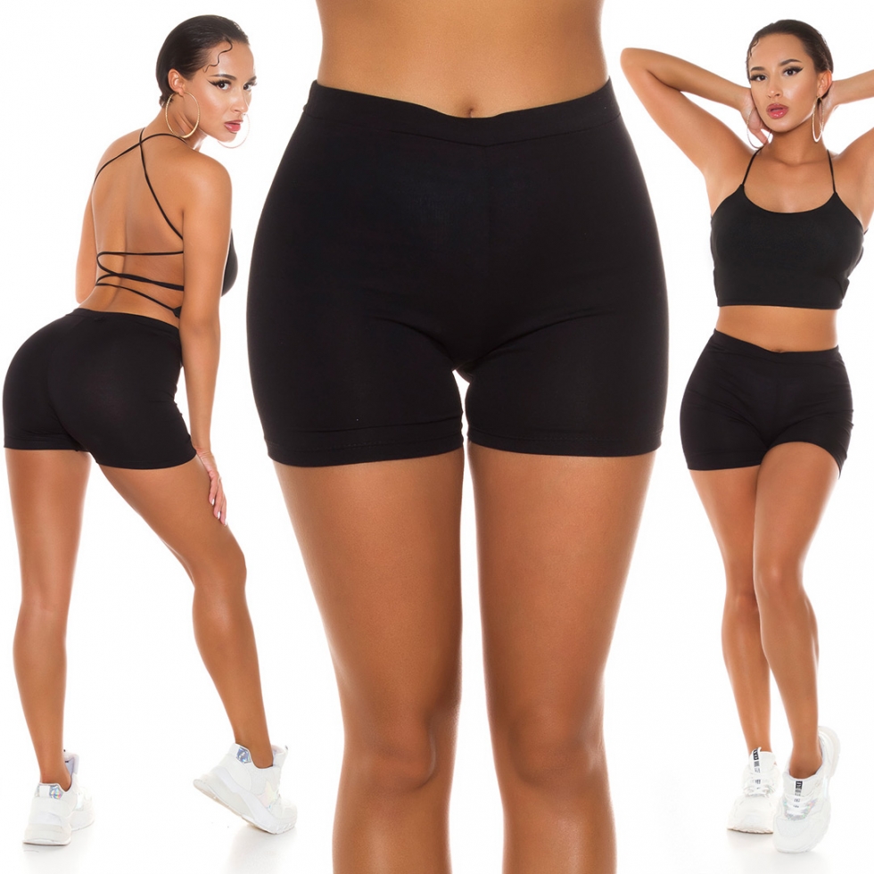 Sportliche Capri-Leggings in schwarz