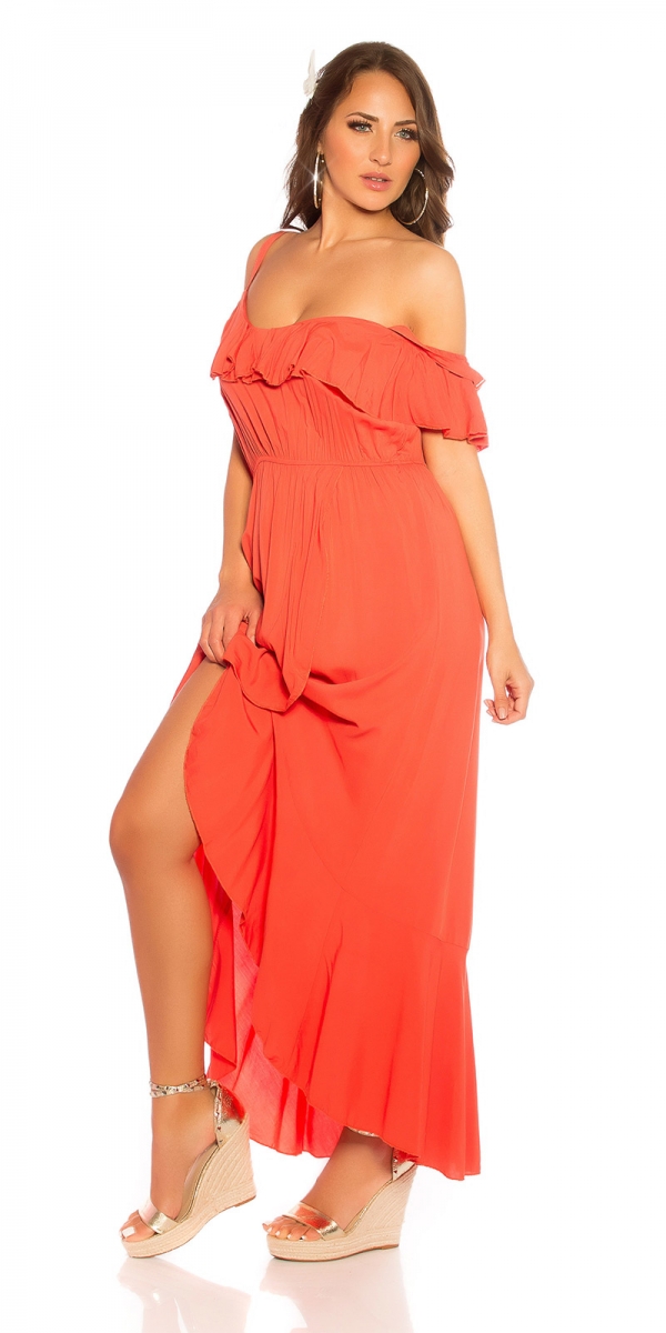 Wunderschönes Vokuhila-Kleid im Latina-Look - orange