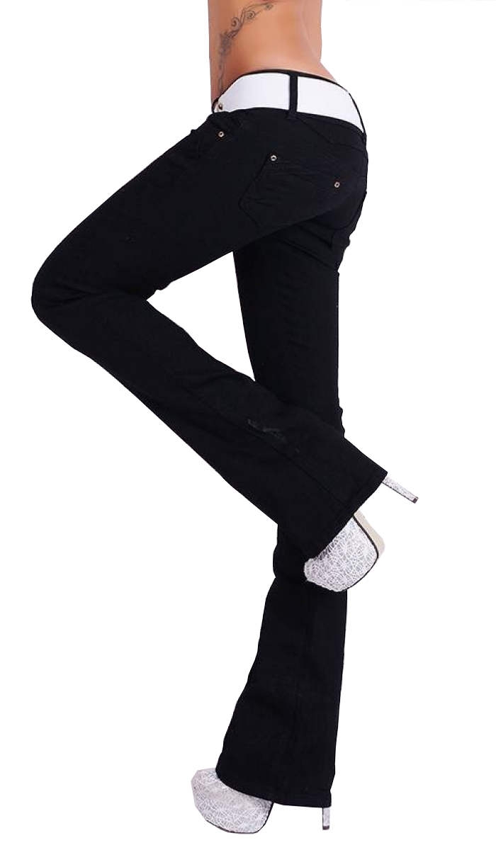 Bootcut-Jeans Hose mit Gürtel