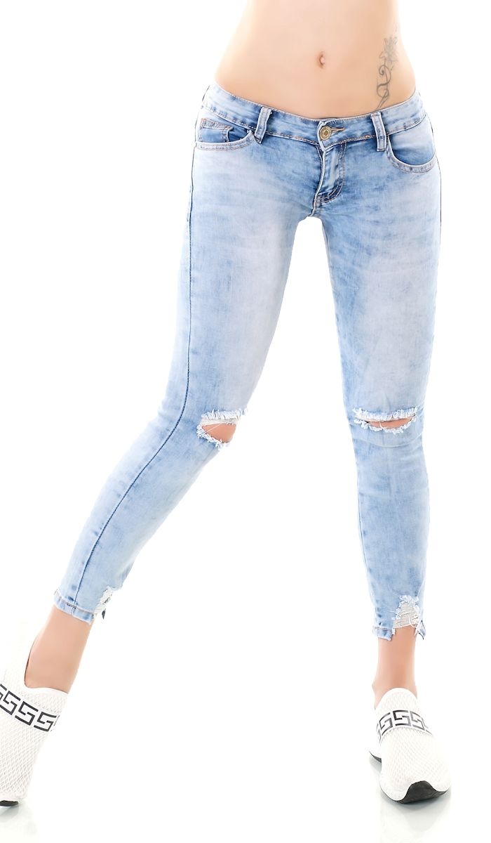 Hüft-Jeans mit Rissen