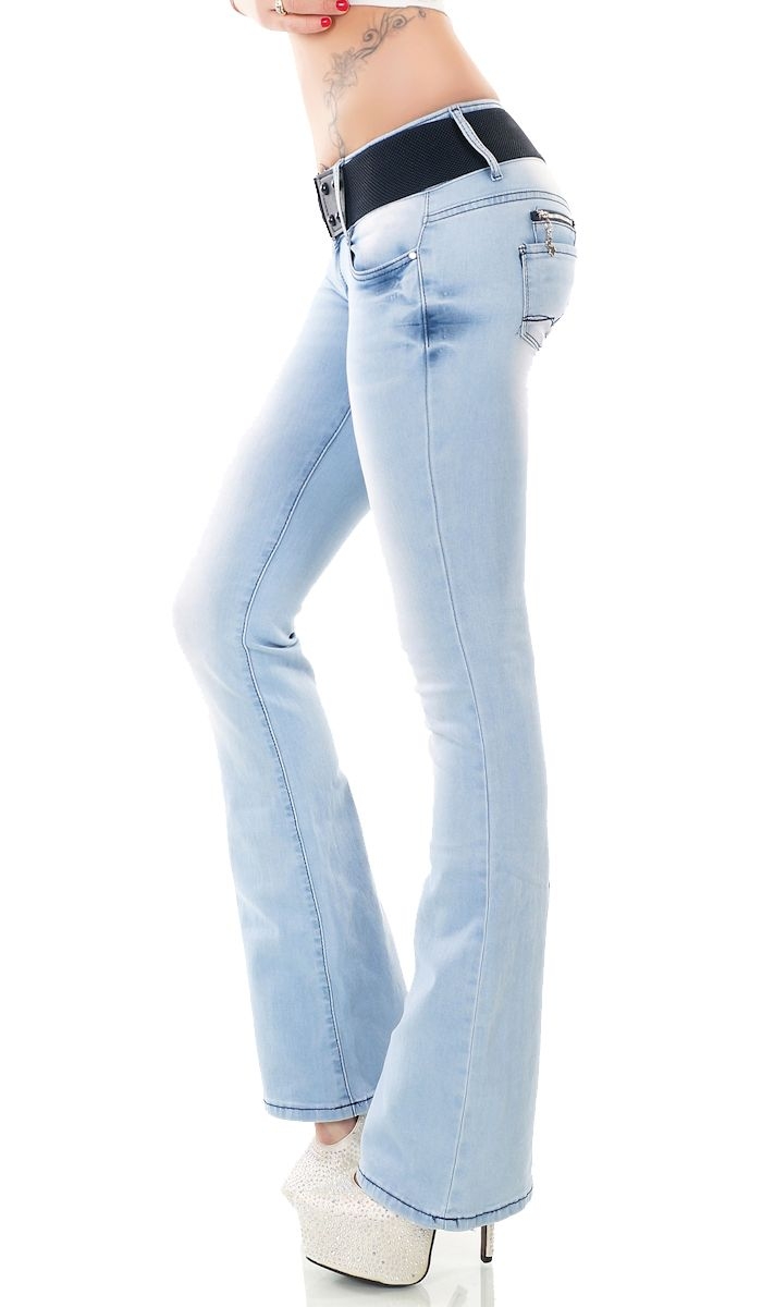 tief geschnittene Bootcut Jeans