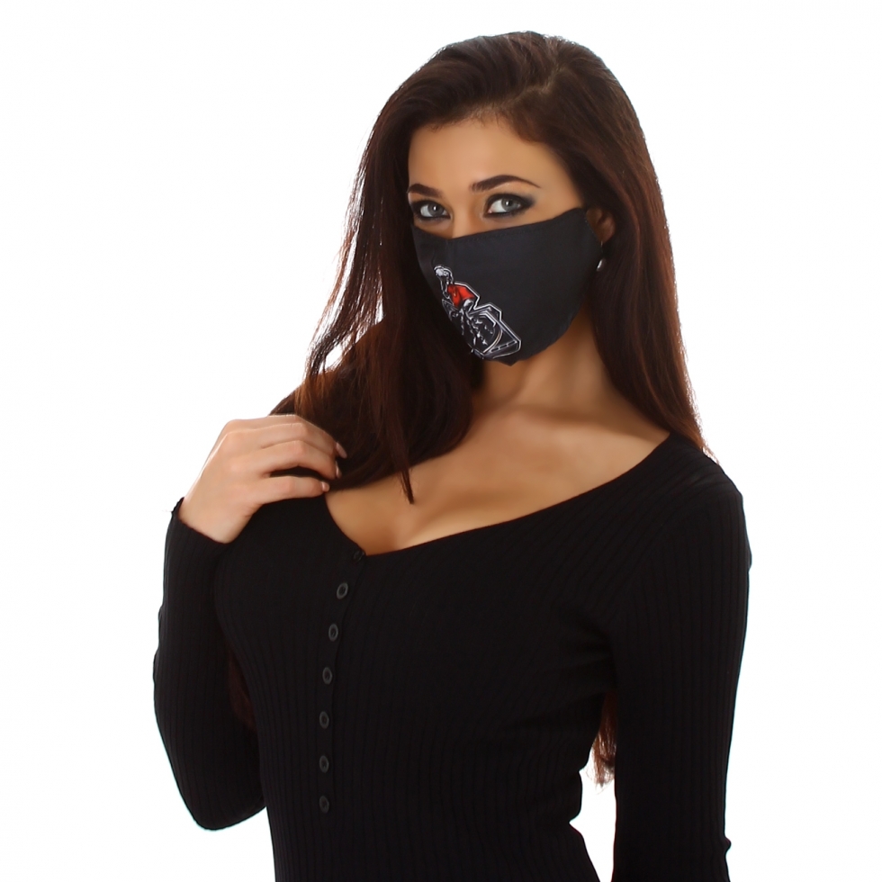 Witzige Stoffmaske mit Print