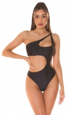 Exklusiver Sexy Monokini mit Cutouts und Softcups - schwarz