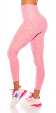 Figurbetonte Push Up Leggings im High Waist-Look - rosa