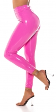 Sexy Highwaist Latex-Leggings in pink