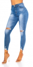 Push-Up Jeans im Highwaist-Look - blue washed