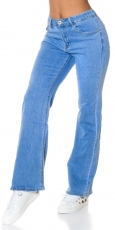 High Waist Bootcut Schlag Jeans - blue washed