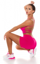 Sexy Träger-Top mit Rückenschnürung - pink