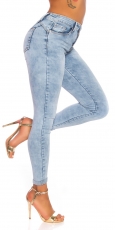 High Waist Push Up Jeans im aktuellen Wasch-Effekten - light blue