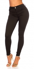 Basic High Waist Skinny Jeans - schwarz