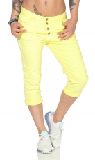 Freche Capri-Jeanshose mit aufgesetzter Knopfleiste - yellow sun