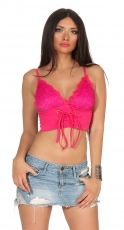 Exklusives Corsagen-Top mit Spitzen-Verzierung - pink