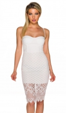 Elegantes Minikleid mit Spitzenverzierung - weiß