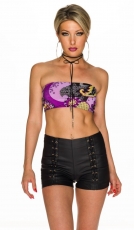 Sexy bauchfreies Bandeau-Top in violett/multicolor