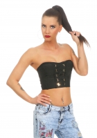 Sexy Bandeau-Top mit Zierschnürung - schwarz