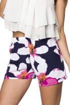 Moderne Shorts mit Blumen-Muster in schwarz/pink