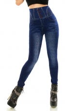 High Waist Leggings im Jeans-Look - blau