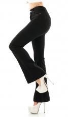 Modische Flare Cut Jeans mit hohem Hüftbund in schwarz