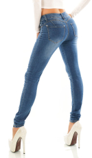 Sexy Middle Waist Push Up Jeans in blue washed