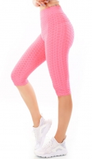 Capri- Push Up Leggings im High Waist-Look - pink