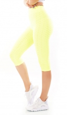 Capri- Push Up Leggings im High Waist-Look - yellow sun