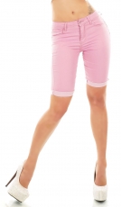 Süsse Jeans-Shorts mit Turn Up in pink