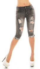Sommer Capri- Used- Jeans in stone washed