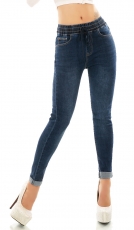 Lässige Röhren Jeans mit bequemen Gummizug in dark blue
