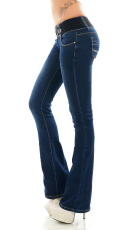 Klassische Middle Waist Bootcut Jeans in dunkler Waschung - indigo