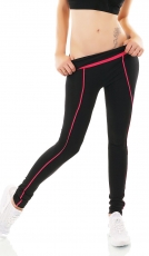Sexy Fitness-Leggings mit Zierstreifen - schwarz/pink