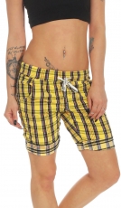 Baumwoll-Shorts im modischen Karo-Look - gelb